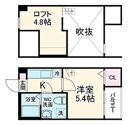 名鉄常滑線 大江駅 徒歩9分の賃貸アパート