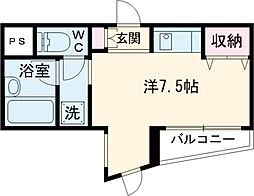 センターウッズ城山 ワンルームの間取図画像
