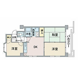 名古屋市営桜通線 野並駅 徒歩27分の賃貸マンション 3階3DKの間取り