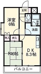 日宝レスカール幸町 9階2DKの間取り