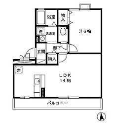 つくばエクスプレス みどりの駅 徒歩5分の賃貸アパート 3階1LDKの間取り