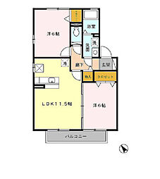 つくばエクスプレス みらい平駅 徒歩6分の賃貸アパート 1階2LDKの間取り