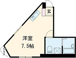 モデリスタ 1階ワンルームの間取り