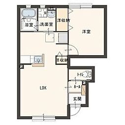 友禅 1階1LDKの間取り