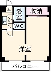 レジデンスカープ水戸 5階2Kの間取り