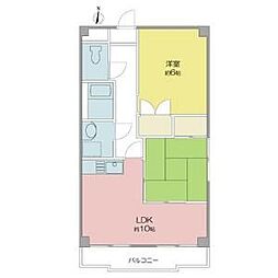 サンライズ入場 2階2LDKの間取り