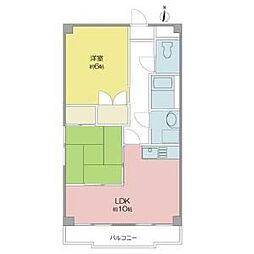 名古屋臨海高速あおなみ線 荒子川公園駅 徒歩15分の賃貸マンション 5階2LDKの間取り