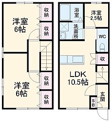 Ｂ−ＷＥＳＴ 1階2LDKの間取り