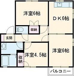 メゾン・シャルムＥ 1階3DKの間取り