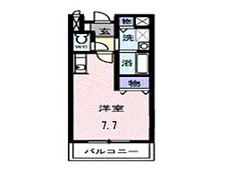 イーストヒルズ ワンルームの間取図画像
