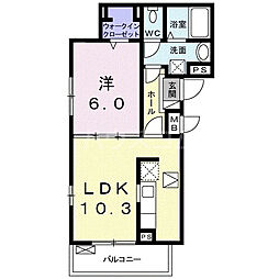 グレンディール2 1LDKの間取図画像