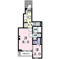 オークフォレスト明和2 1SKの間取図画像