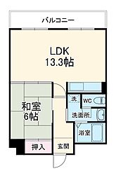 名古屋市営名城線 熱田神宮西駅 徒歩6分の賃貸マンション 3階1LDKの間取り