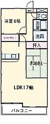 名古屋臨海高速あおなみ線 港北駅 徒歩7分の賃貸アパート 2階2LDKの間取り