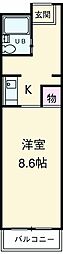 ＣＨＩＳＡＮクロスロード鷹匠 5階1Kの間取り