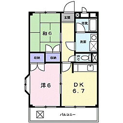 ピア高瀬 2DKの間取図画像