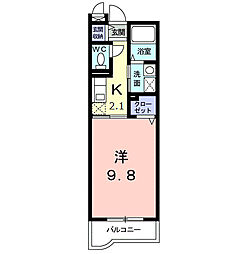 JR南武線 中野島駅 徒歩13分の賃貸マンション 1階1Kの間取り