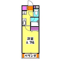JR京浜東北・根岸線 川口駅 徒歩9分の賃貸マンション 3階1Kの間取り