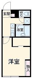 レオパレス赤池B 1Kの間取図画像