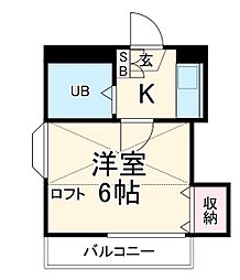 近鉄名古屋線 新正駅 徒歩13分の賃貸アパート 2階1Kの間取り