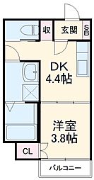 シアヴィータ名古屋 1Kの間取図画像