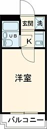 西武新宿線 上石神井駅 徒歩8分の賃貸マンション 4階ワンルームの間取り
