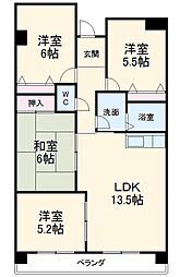 第三グランドハイツ服部 4LDKの間取図画像