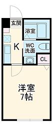 小田急小田原線 相模大野駅 徒歩12分の賃貸アパート 1階1Kの間取り
