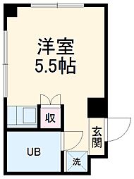 JR中央本線 春日井駅 徒歩2分の賃貸マンション 5階1Kの間取り