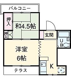 名古屋市営桜通線 吹上駅 徒歩9分の賃貸マンション 2階2Kの間取り