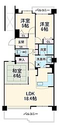 名古屋市営名城線 自由ヶ丘駅 徒歩11分の賃貸マンション 3階3LDKの間取り