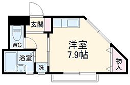 JR東海道本線 静岡駅 徒歩7分の賃貸アパート 3階ワンルームの間取り