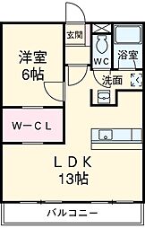 第二大島ビル 3階1LDKの間取り