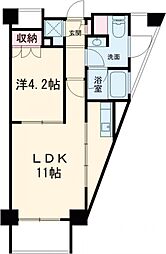 東急世田谷線 上町駅 徒歩2分の賃貸マンション 2階1LDKの間取り