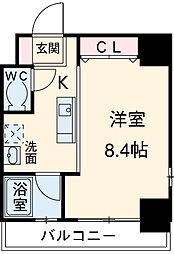 リーフコンフォート赤羽 8階1Kの間取り