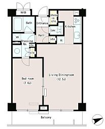 JR山手線 田町駅 徒歩13分の賃貸マンション 2階1LDKの間取り