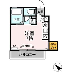 都営浅草線 西馬込駅 徒歩15分の賃貸アパート 1階ワンルームの間取り