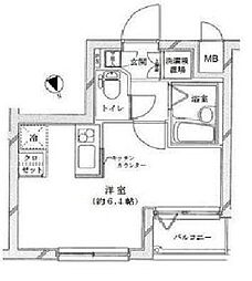 JR埼京線 浮間舟渡駅 徒歩10分の賃貸マンション 2階1Kの間取り