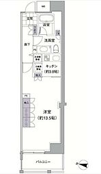JR山手線 目黒駅 徒歩7分の賃貸マンション 2階1Kの間取り