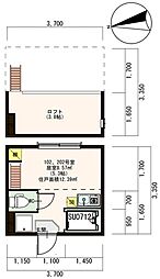 サヴォイ赤羽 2階ワンルームの間取り