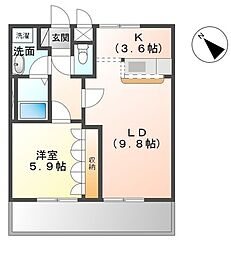 RUINSHILL 1LDKの間取図画像