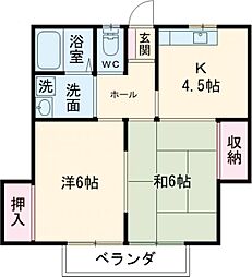 ジュネスタブレット 2DKの間取図画像
