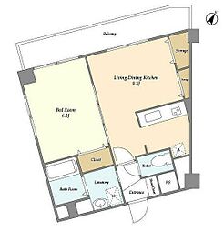 リテラス町屋 1LDKの間取図画像