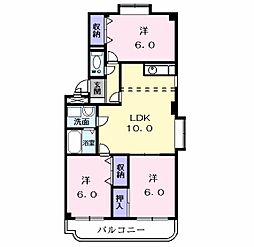 セントラルハイツ 3LDKの間取図画像