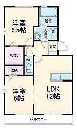 ＬＵＸＥ　ＦＯＲＴ 1階2LDKの間取り