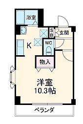 メゾン・ド・ソレイユ 1階1Kの間取り