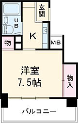 ジョイフル名古屋駅前 9階1Kの間取り