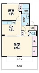 メゾン八事 1階2DKの間取り