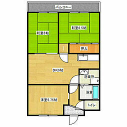 グリーンハイムエル 2階3LDKの間取り