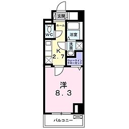 ユーフォリア 1階1Kの間取り